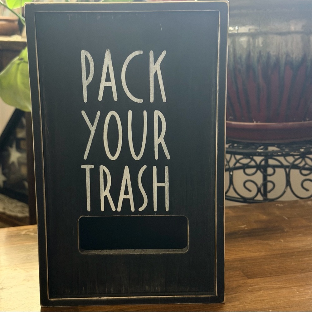 Wooden Trash Sack Container   NWT
